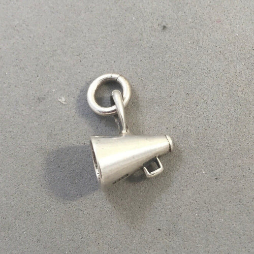 Sale!!! MEGAPHONE .925 Sterling Silver Small 3-D Charm Pendant Sports Cheer Cheerleader Squad sl81c