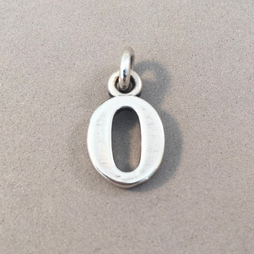 Sale!!! ZERO .925 Sterling Silver Charm Pendant Number NB-L