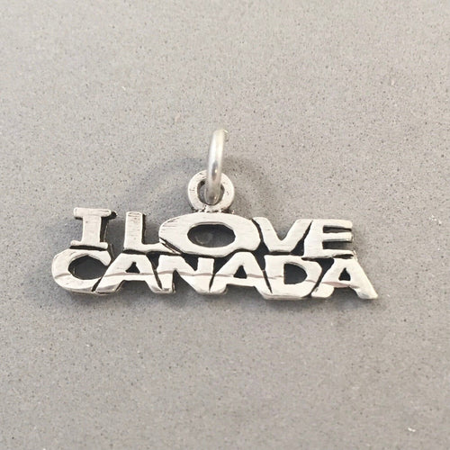 Sale!!! I LOVE CANADA .925 Sterling Silver Charm Pendant Travel Places New SL84D