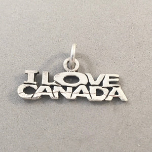 Sale!!! I LOVE CANADA .925 Sterling Silver Charm Pendant Travel Places New SL84D