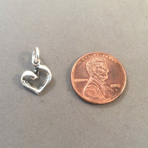 Sale! TWISTED HEART .925 Sterling Silver Charm Pendant Looped Love Valentine Sweet Little Shiny High Polish SL18K