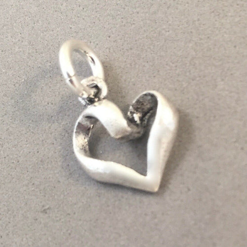 Sale!!! TWISTED HEART .925 Sterling Silver Charm Pendant Looped Love Valentine Sweet Little Shiny High Polish SL52B