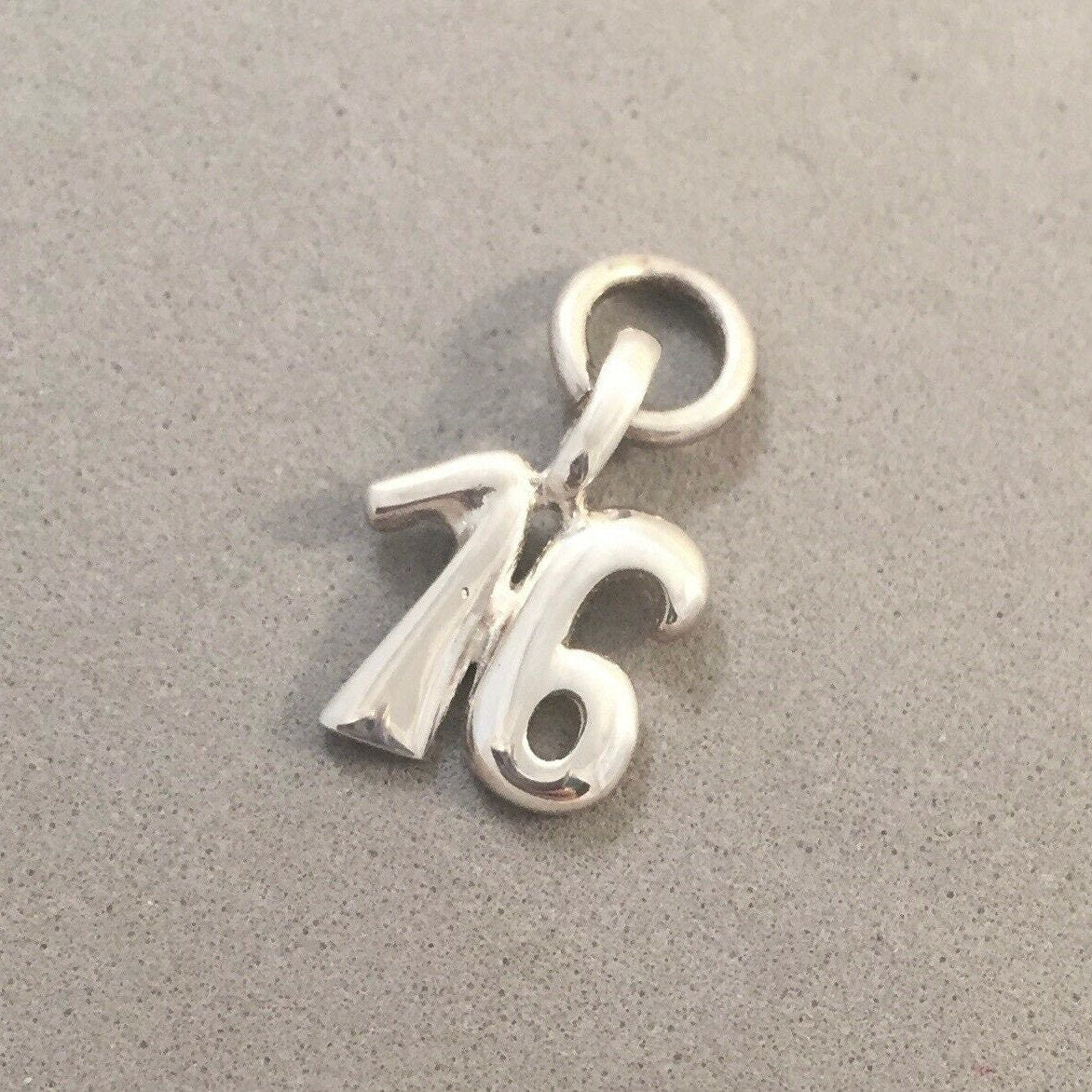 Sale! SIXTEEN Sterling Silver Charm Pendant Birthday Sweet 16