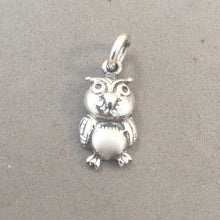 Load image into Gallery viewer, Sale! CARTOON OWL .925 Sterling Silver Charm Pendant Bird Cute Wise SL58H