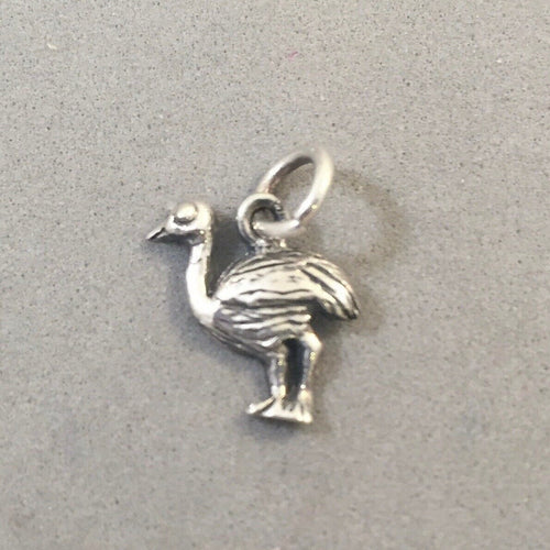 Sale!!! RHEA NANDU Small .925 Sterling Silver Charm Pendant Bracelet South America Chile Bird Ostrich Emu sl59k