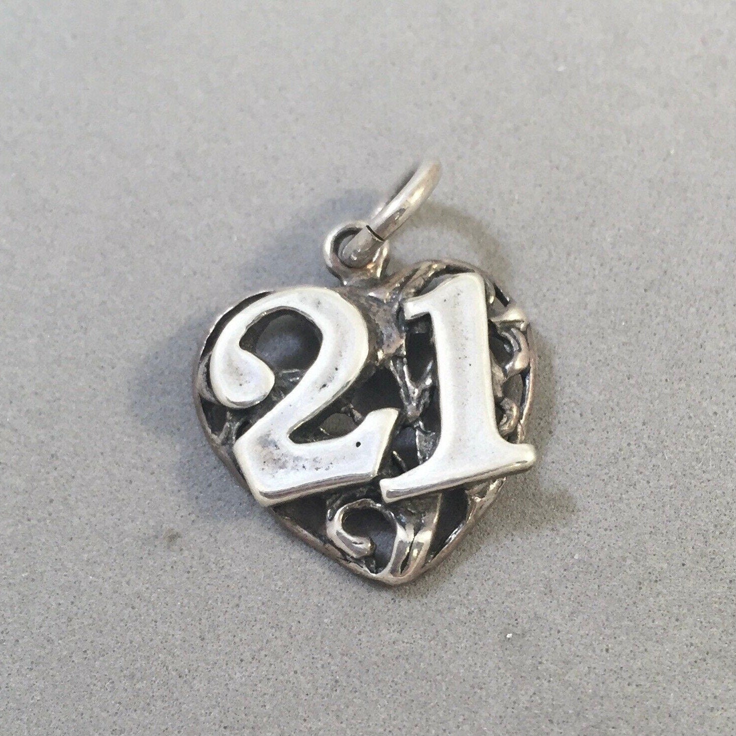Number Twenty-one 21 Charm Sterling Silver Number Twenty-one 21 Charm Sterling Silver