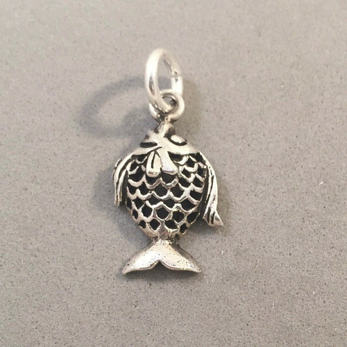 Sale!!! TROPICAL FISH Open Gills .925 Sterling Silver 3-D Charm Pendant Ocean Reef Exotic Saltwater Small sl77b