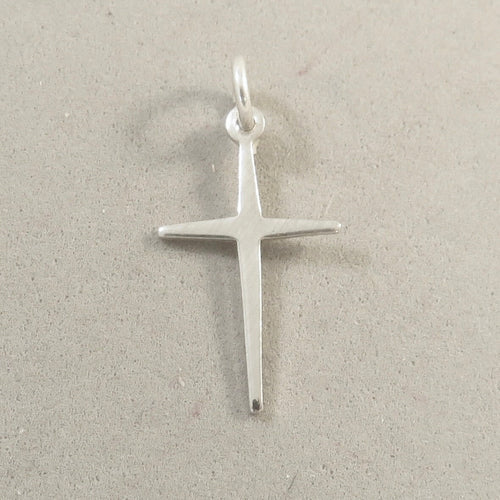 Sale !!! CROSS Light Thin .925 Sterling Silver Charm Pendant basic Small Faith Religion fa35