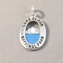 Load image into Gallery viewer, LAKE CLARK National Park .925 Sterling Silver Charm Pendant Enameled Mountain Glacier Alaska Souvenir NP30