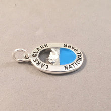 Load image into Gallery viewer, LAKE CLARK National Park .925 Sterling Silver Charm Pendant Enameled Mountain Glacier Alaska Souvenir NP30