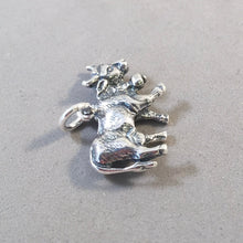 Load image into Gallery viewer, ALPINE COW .925 Sterling Silver 3-D Charm Pendant Austria Switzerland Swiss Alps Cowbell Bell Souvenir Europe an56