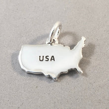 Load image into Gallery viewer, UNITED STATES MAP .925 Sterling Silver Charm Pendant U.S.A. America USA Country Outline Souvenir ct18-us