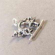 Load image into Gallery viewer, BAVARIAN FOLK DANCERS .925 Sterling Silver 3-D Moveable Charm Pendant Europe Germany Traditional Octoberfest Girl Spins Souvenir tg11