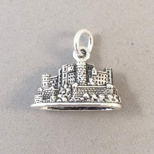 HOHENSALZBURG FORTRESS .925 Sterling Silver 3-D Charm Pendant Salzburg Castle Austria Souvenir Europe ts14