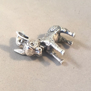 DONKEY 3-D .925 Sterling Silver Detailed Charm Pendant Burro Mule Farm Barnyard Animal Democrat Old West an19