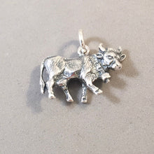 Load image into Gallery viewer, ALPINE COW .925 Sterling Silver 3-D Charm Pendant Austria Switzerland Swiss Alps Cowbell Bell Souvenir Europe an56