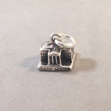 Load image into Gallery viewer, WHITE HOUSE Small .925 Sterling Silver 3-D Charm Pendant Landmark Washington DC Government President Residence Travel TY12