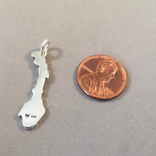 Load image into Gallery viewer, NORWAY MAP .925 Sterling Silver Charm Pendant Country Europe Oslo Bergen Tromso Souvenir ct18-NO