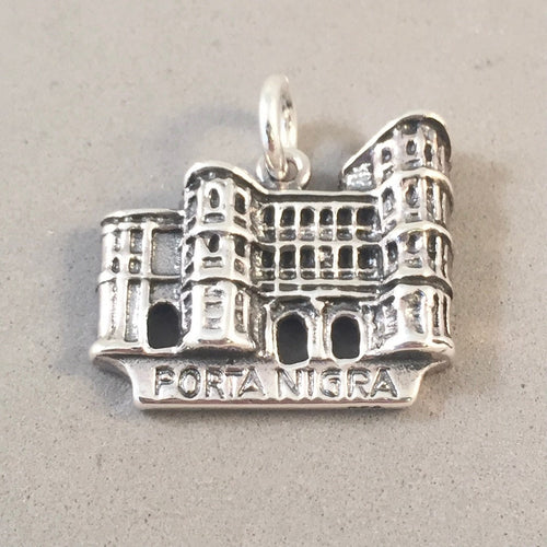 PORTA NIGRA .925 Sterling Silver 3-D Charm Pendant Europe Trier Germany City Gate Black Gate Souvenir tg21