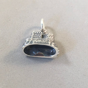 EDINBURGH CASTLE .925 Sterling Silver 3-D Charm Pendant Scotland UK Souvenir tb48