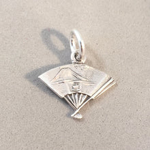 Load image into Gallery viewer, MOUNT FUJI FAN .925 Sterling Silver Charm Pendant Japan Japanese Sensu Hand Held TA25