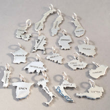 Load image into Gallery viewer, NEW ZEALAND MAP .925 Sterling Silver Charm Pendant Country Auckland Queenstown Christchurch Souvenir ct18-nz