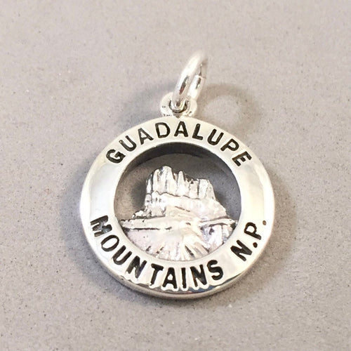 GUADALUPE MOUNTAINS National Park .925 Sterling Silver Charm Pendant Texas Souvenir np20