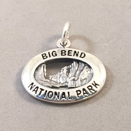 BIG BEND National Park .925 Sterling Silver Charm Pendant Texas Souvenir np19