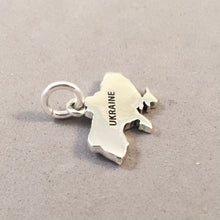 Load image into Gallery viewer, UKRAINE MAP .925 Sterling Silver Charm Pendant Country Europe Kyiv Souvenir ct18-UK