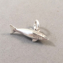 Load image into Gallery viewer, DOLPHIN SWIMMING .925 Sterling Silver 3-D Charm Pendant Nautical Sea Life Ocean Porpoise nt25