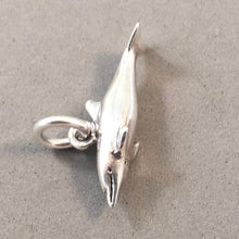 Load image into Gallery viewer, DOLPHIN SWIMMING .925 Sterling Silver 3-D Charm Pendant Nautical Sea Life Ocean Porpoise nt25