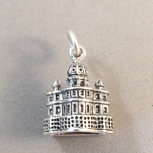 ST. PETER'S BASILICA .925 Sterling Silver 3-D Charm Pendant Rome Italy Vatican City Square Church ti52