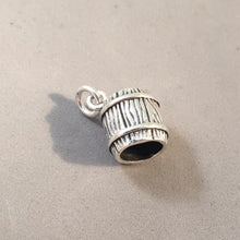 Load image into Gallery viewer, WOOD BARREL .925 Sterling Silver 3-D Charm Pendant Wine Whiskey Bourbon Liquor kt52