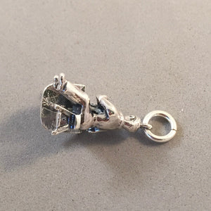 GLASS BLOWER .925 Sterling Silver 3-D Charm Pendant Venice Venetian Murano Seattle Chihuly hb14