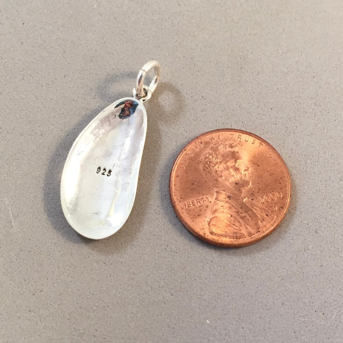 MUSSEL SHELL .925 Sterling Silver 3-D Charm Pendant Beach Sea Seashell ...