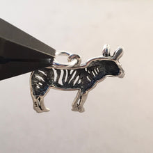 Load image into Gallery viewer, ZEBRA .925 Sterling Silver 3-D Charm Pendant Cut Out Safari Africa Animal an45