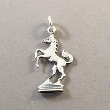 Load image into Gallery viewer, REARING HORSE .925 Sterling Silver Charm Pendant Mare Stallion Equestrian Cowboy Rodeo Naples Stuttgart AN37