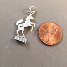 Load image into Gallery viewer, REARING HORSE .925 Sterling Silver Charm Pendant Mare Stallion Equestrian Cowboy Rodeo Naples Stuttgart AN37