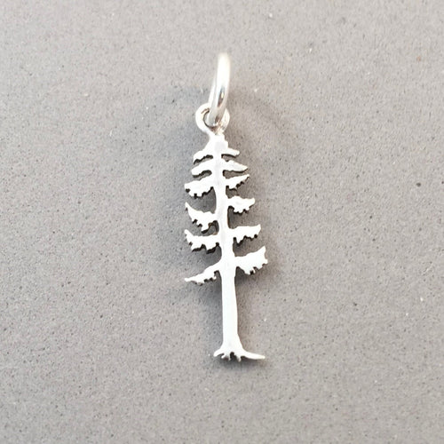 HEMLOCK TREE .925 Sterling Silver Charm Pendant Evergreen Arboretum Forest Park Garden GA38