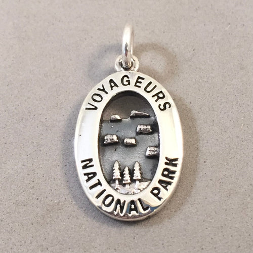 VOYAGEURS National Park .925 Sterling Silver Charm Pendant Minesota Travel Souvenir Np18