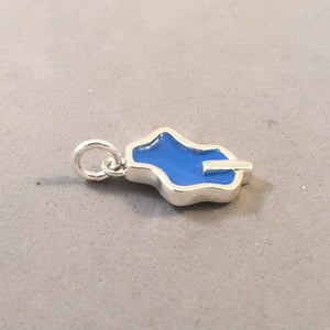 SWIMMING POOL With Diving Board .925 Sterling Silver 3-D Charm Pendant Enamel Vacation Resort HM10