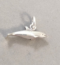 Load image into Gallery viewer, DOLPHIN SWIMMING .925 Sterling Silver 3-D Charm Pendant Nautical Sea Life Ocean Porpoise nt25