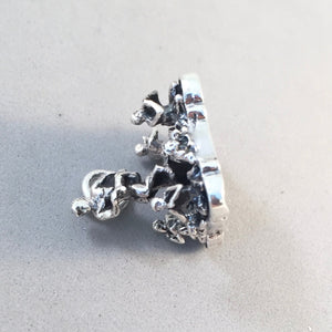 FONTANA DEL MORO .925 Sterling Silver 3-D Charm Pendant Europe Rome Italy Fountain of the Moor Piazza Navona Landmark Souvenir ti55