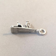 Load image into Gallery viewer, JAMAICAN BAMBOO RAFT .925 Sterling Silver Map Charm Pendant Martha Brae River Caribbean Jungle Lagoon Travel Places tr25