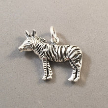 Load image into Gallery viewer, ZEBRA .925 Sterling Silver 3-D Charm Pendant Cut Out Safari Africa Animal an45