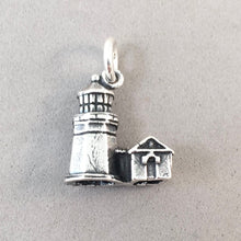 Load image into Gallery viewer, CAPE MEARES LIGHTHOUSE .925 Sterling Silver Charm Pendant Oregon Coast State Park Beach Tillamook Bay nw33