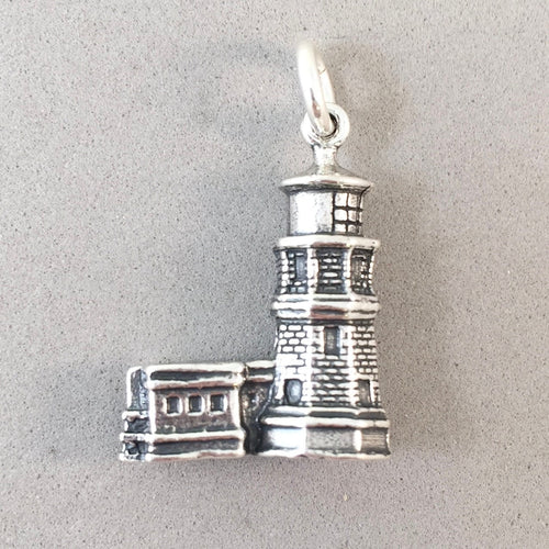 SPLIT ROCK LIGHTHOUSE .925 Sterling Silver Charm Pendant North Shore Lake Superior State Park Minnesota Two Harbors TU11