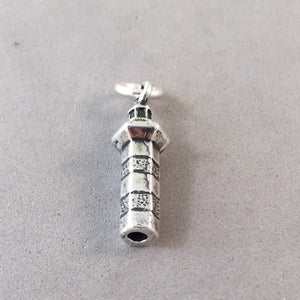 HARBOUR TOWN LIGHTHOUSE .925 Sterling Silver Charm Pendant Hilton Head Island Marina South Carolina TU29