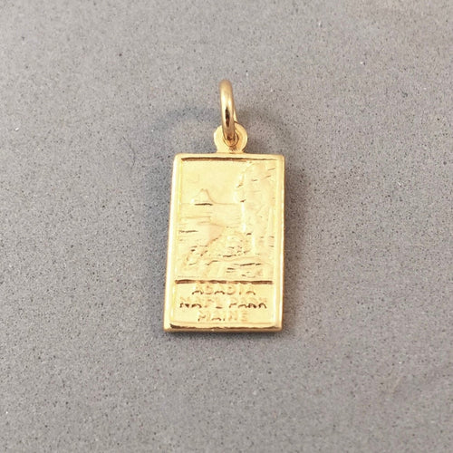 ACADIA Gold Plated Charm .925 Sterling Silver National Park Maine Travel Pendant New pm29g
