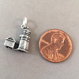 CAPE MEARES LIGHTHOUSE .925 Sterling Silver Charm Pendant Oregon Coast State Park Beach Tillamook Bay nw33